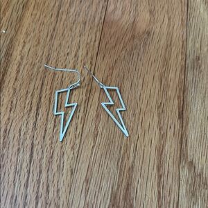 Silver Lightning Bolt Earrings